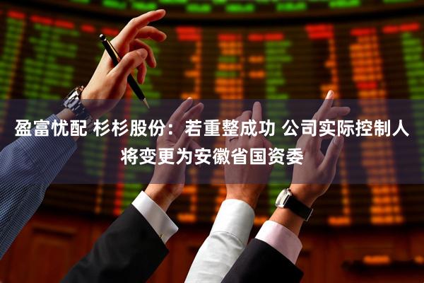 盈富忧配 杉杉股份：若重整成功 公司实际控制人将变更为安徽省国资委