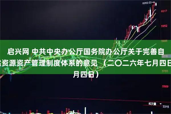 启兴网 中共中央办公厅国务院办公厅关于完善自然资源资产管理制度体系的意见 （二〇二六年七月四日）